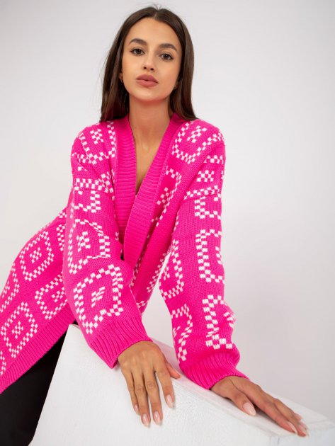 Sweter-LC-SW-0296.08P-fluo różowy