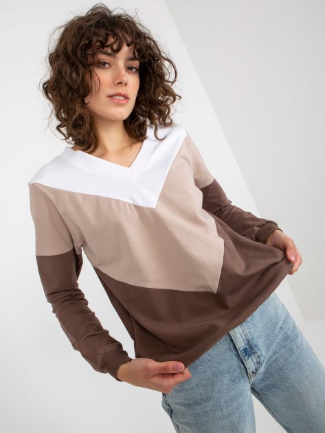 Bluza-RV-BL-8452.40P-biało-brązowy