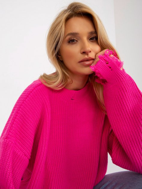 Sweter-LC-SW-0373.95P-fluo różowy