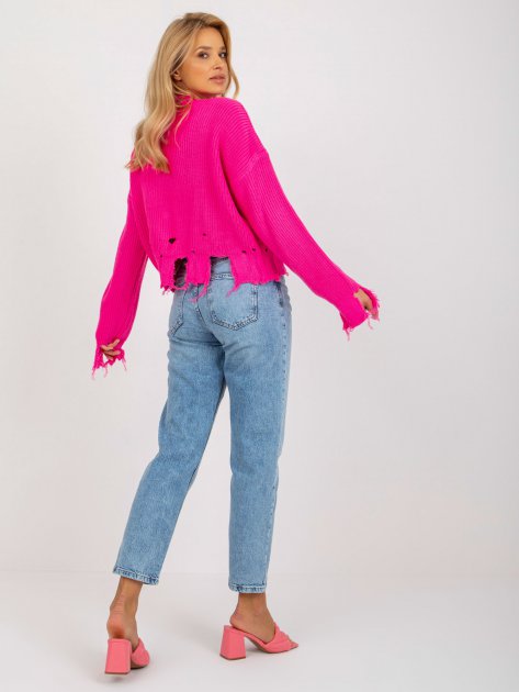 Sweter-LC-SW-0373.95P-fluo różowy