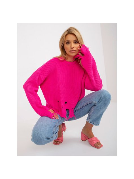 Sweter-LC-SW-0373.95P-fluo różowy