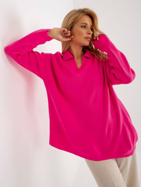 Sweter-LC-SW-2261.00P-fluo różowy