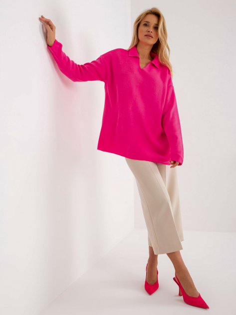 Sweter-LC-SW-2261.00P-fluo różowy