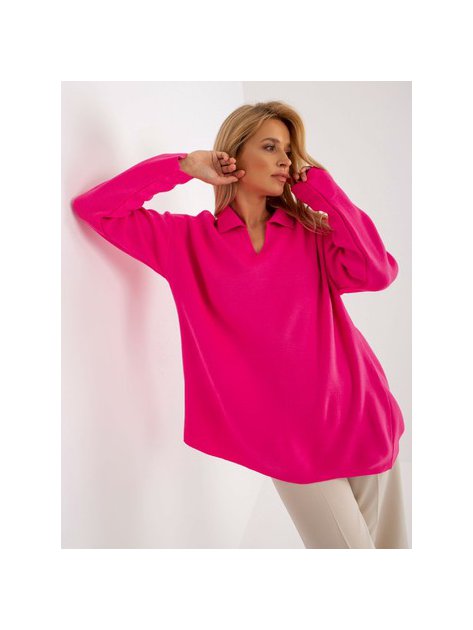 Sweter-LC-SW-2261.00P-fluo różowy