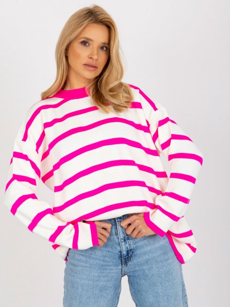 Sweter-LC-SW-2212.97P-fluo różowy