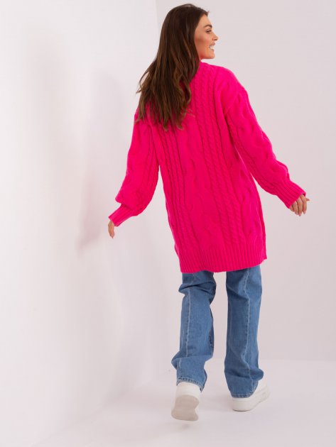 Sweter-AT-SW-2367-1.35P-fluo różowy