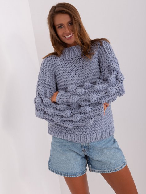 Sweter-AT-SW-2382.97P-szaro-niebieski