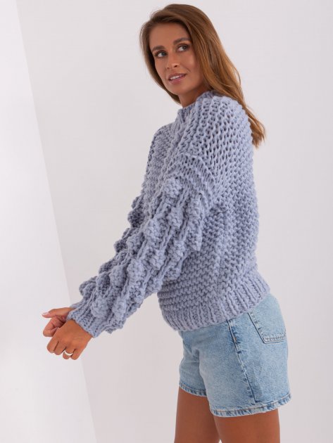 Sweter-AT-SW-2382.97P-szaro-niebieski