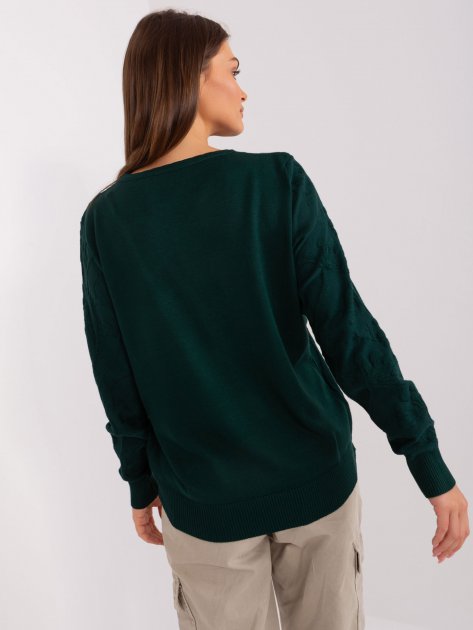 Sweter-AT-SW-2231.99P-ciemny zielony