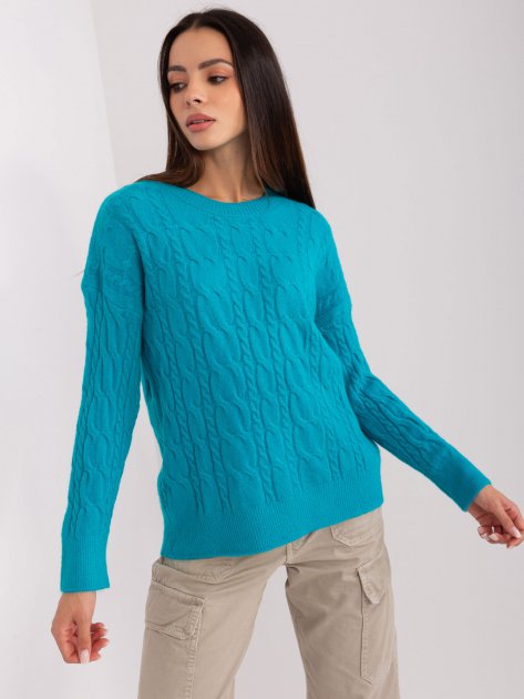 Sweter-AT-SW-2335-1.68P-turkusowy