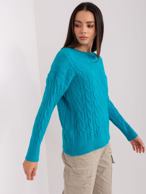 Sweter-AT-SW-2335-1.68P-turkusowy