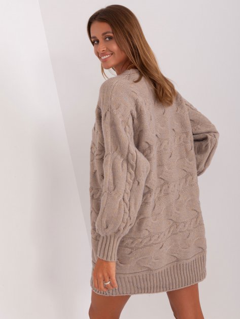 Sweter-AT-SW-2367.76P-ciemny bezowy