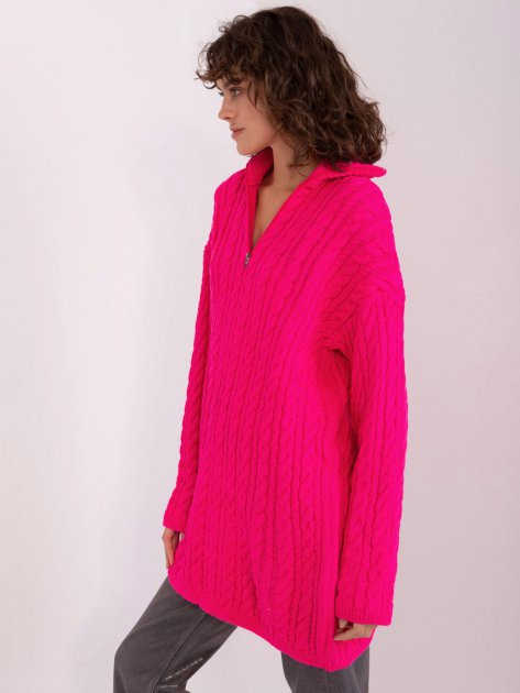 Sweter-BA-SW-0282.13P-fluo różowy