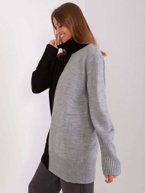 Sweter-BA-SW-0234.65P-szaro-czarny