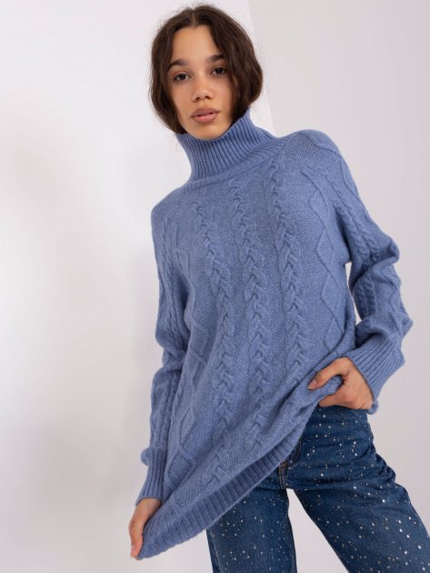 Sweter-AT-SW-2355-2.30X-ciemny niebieski