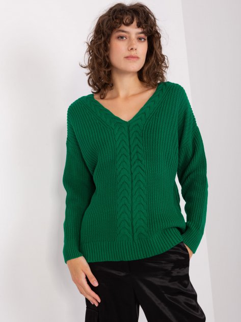 Sweter-BA-SW-8028.36P-ciemny zielony