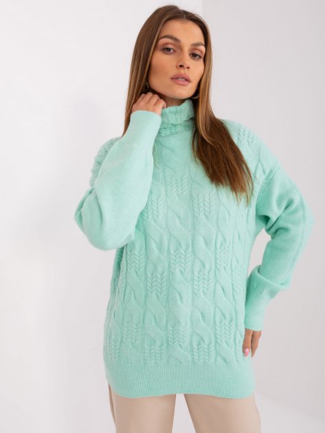 Sweter-AT-SW-23401.97P-mietowy