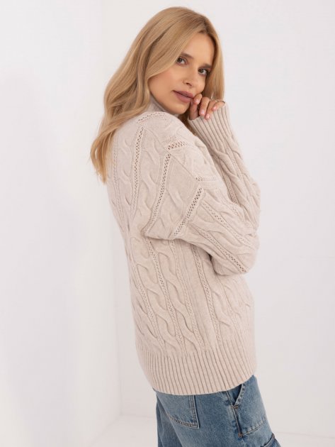 Sweter-AT-SW-23445.00-jasny beżowy