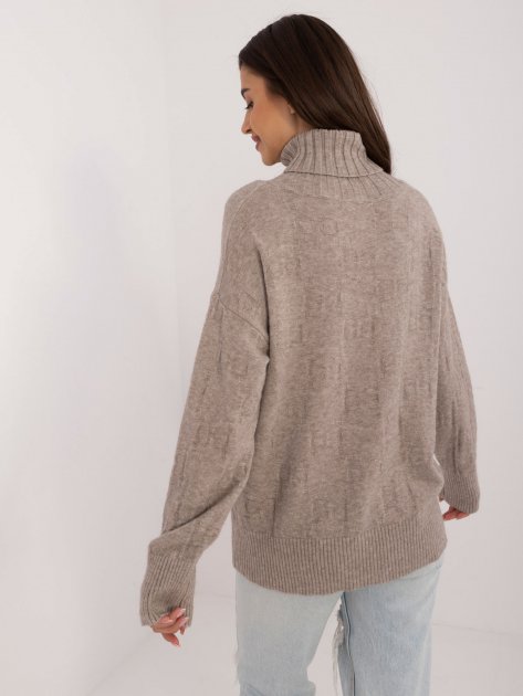 Sweter-AT-SW-2342-1.35-ciemny bezowy