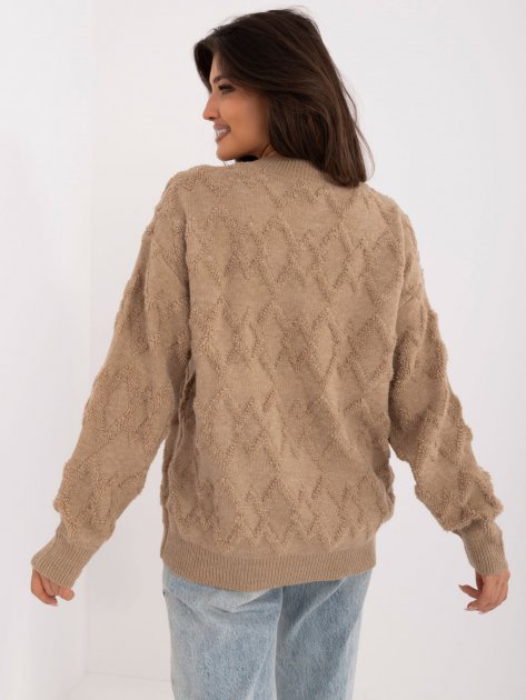 Sweter-AT-SW-2361.61-ciemny bezowy