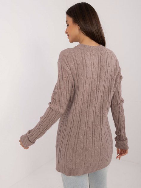 Sweter-AT-SW-2343.88-ciemny bezowy