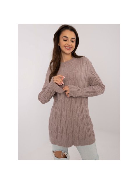 Sweter-AT-SW-2343.88-ciemny bezowy