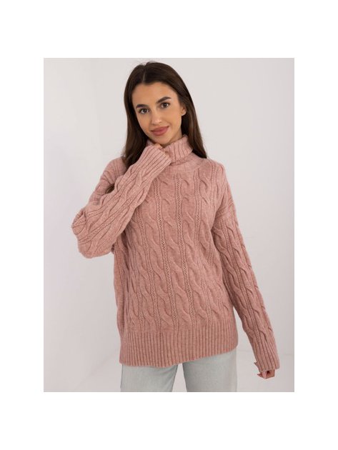 Sweter-AT-SW-23445.00-ciemny różowy