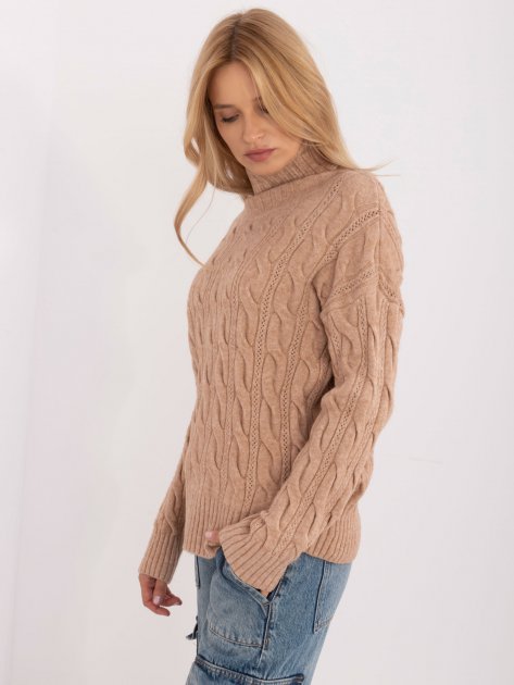 Sweter-AT-SW-23445.00-camelowy