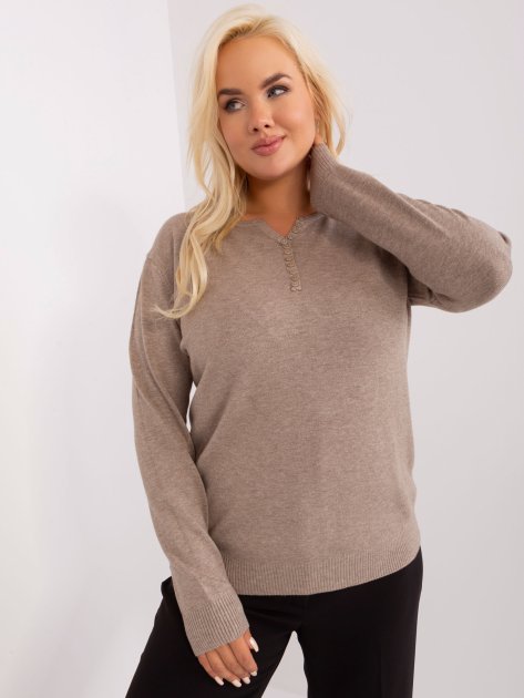 Sweter-PM-SW-PM-3897.06P-ciemny bezowy