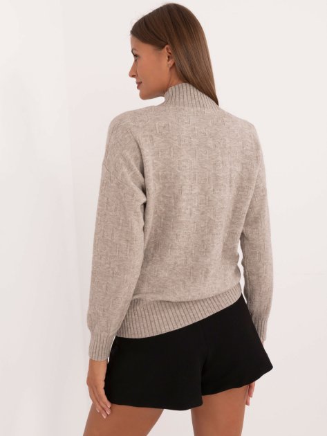 Sweter-AT-SW-2339.54-ciemny bezowy