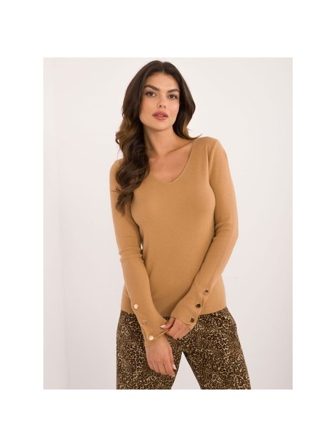 Sweter-AT-SW-2334.91-camelowy