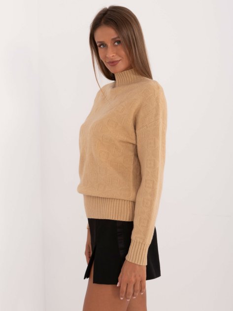 Sweter-AT-SW-2339.54-camelowy