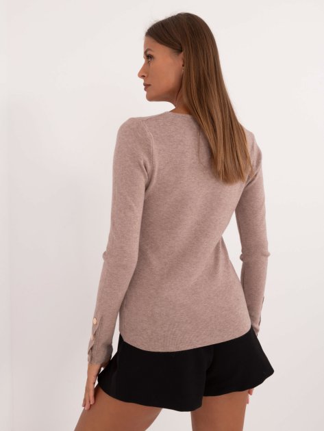 Sweter-AT-SW-2334.91-ciemny bezowy