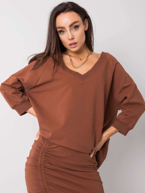 Bluza-RV-BL-5676.09-ciemny brązowy