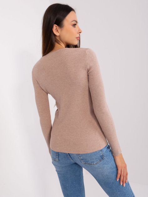 Sweter-PM-SW-Y-0078.87-ciemny bezowy