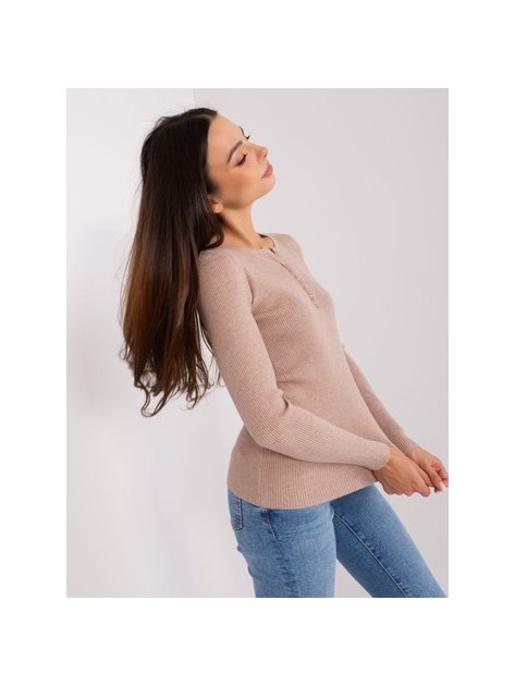 Sweter-PM-SW-Y-0078.87-ciemny bezowy