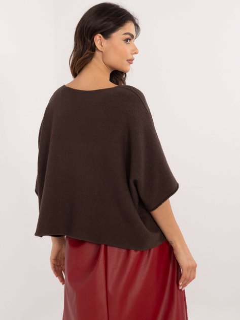 Sweter-IT-SW-0811.82P-ciemny brązowy