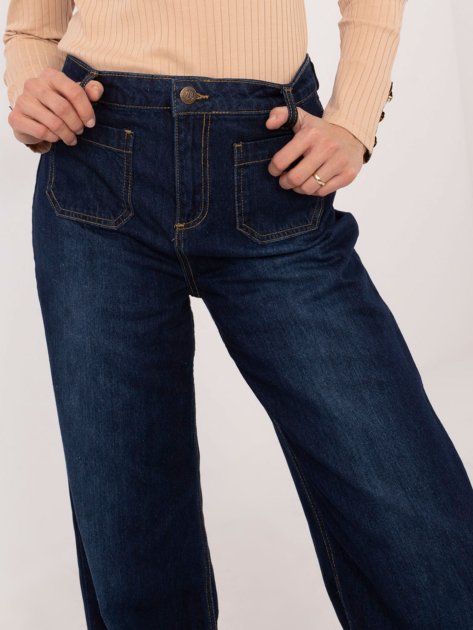 Spodnie jeans-D80016BD62456D283-granatowy