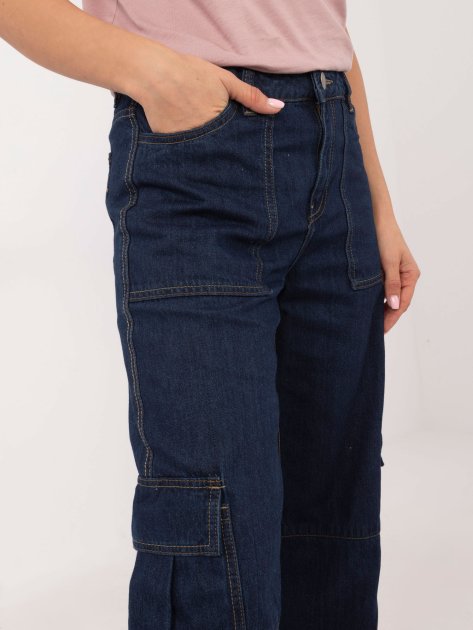 Spodnie jeans-D80016BD62458D282-granatowy