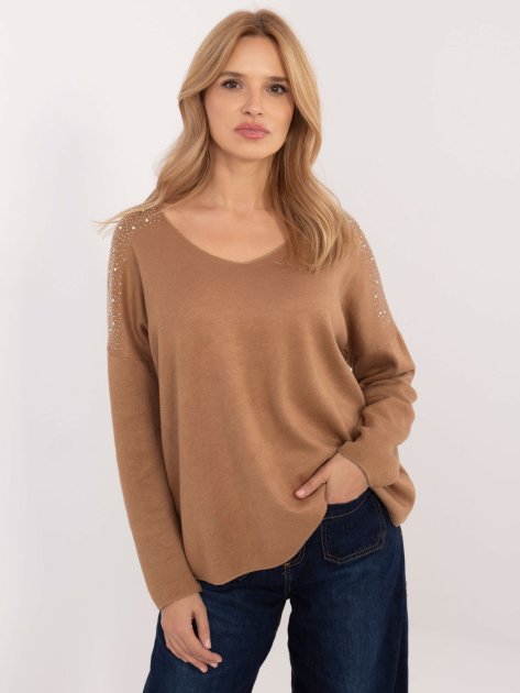 Sweter-DHJ-SW-17690.21-camelowy