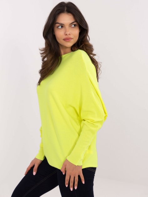 Sweter-DHJ-SW-8862.91-fluo żółty