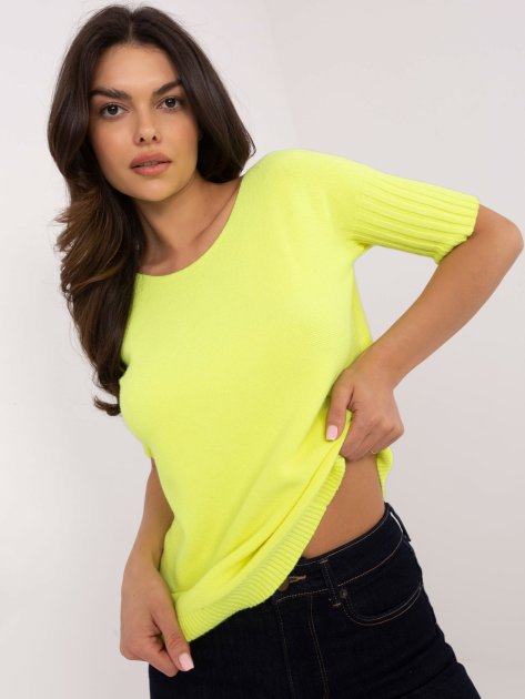 Sweter-DHJ-SW-9316.02P-fluo żółty